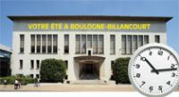 Services municipaux : Les horaires d’ouverture de l’été. Publié le 21/06/12. Boulogne-Billancourt